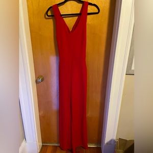 Red Flare Cut Jumpsuite